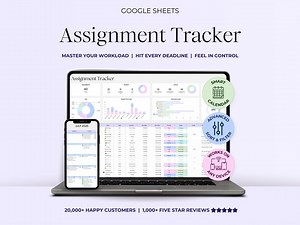 Assignment Tracker Google Sheets Student Planner Spreadsheet Homework Organizer Exam Assessment Template University College Study Calendar - Etsy UK