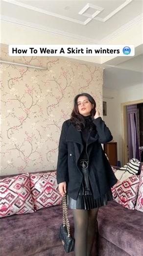 How to wear a mini skirt in winter ❄️ #shorts