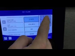 Touch screen Recipe Settings