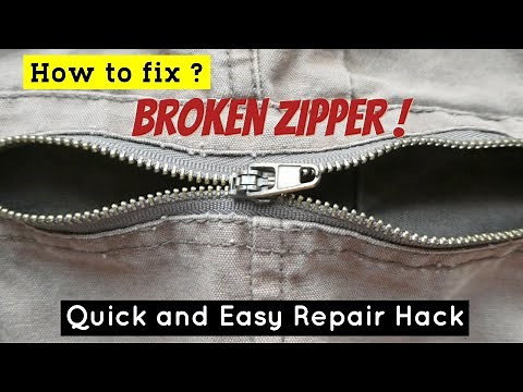 How to Repair a Broken Zipper that Won't close ? | Fixing broken separated zipper Tutorial Lifehacks