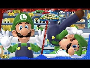 Mario & Sonic at the Olympic Winter Games 2010 ⁴ᴷ All Events (Luigi gameplay)