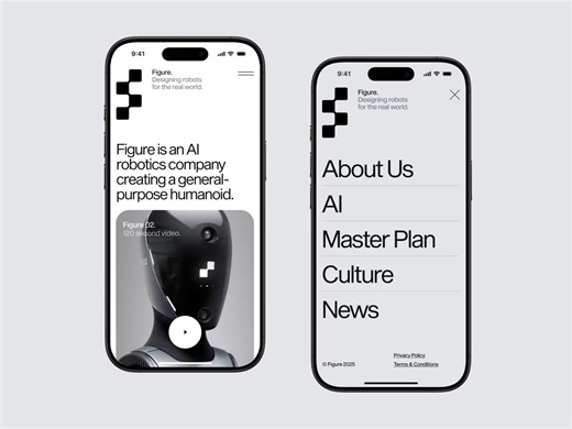 AI Landing page web design mobile screens ✦ Figure