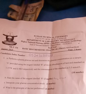 a. Perform a plasma glucose test and determine the glucose conc... | Filo