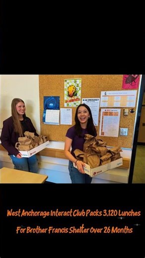 West Anchorage Interact Club Delivers 3,120 Lunches to Brother Francis Shelter