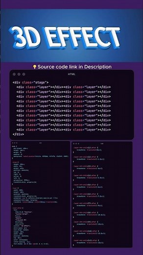3D Text Effect with HTML & CSS | #shorts