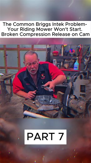 The Common Briggs Intek Problem-Your Riding Mower Won't Start. Broken Compression Release on Cam #fyp #raleyssmallengines #viral