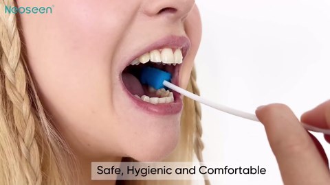 Oral Swabs Disposable 200 Count – Long Handle Soft Sponge Swabs, Individually Wrapped, Latex-Free, Non-Abrasive for Daily Oral Use, Seniors & Caregivers (Blue)