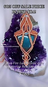 60% OFF SALE PRICE IS JUST $114! 💫💙🩵Blue Fire Labradorite and Aquamarine Intuitive Clarity Copper Amulet $285. Blue Labradorite empowers one to "listen" to and connect with the realm of Spirit. It is helpful in opening and maintaining psychic abilities, tapping into intuition, and enhancing spiritual protection and guidance. Some people also use Blue Labradorite in meditation, as it truly makes one feel as if they are on a higher vibrational level, even before their meditation begins. Only on
