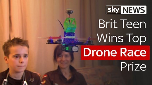 150K views · 350 shares | A team led by a British teenager has won the £174k first prize at a major drone racing event in Dubai | Sky News | Facebook