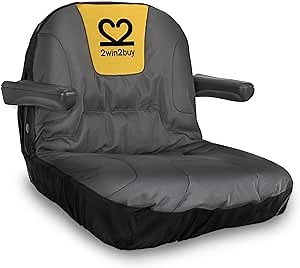 Heavy Duty 600D Polyester Oxford Tractor Seat Cover, Black, Universal Fit, Riding Lawn Mower, Tractor, Seat Cover