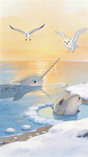 Narwhal and Northern Lights 🦄❄️ Magical Animal of the North Pole | Kid Ventura TV