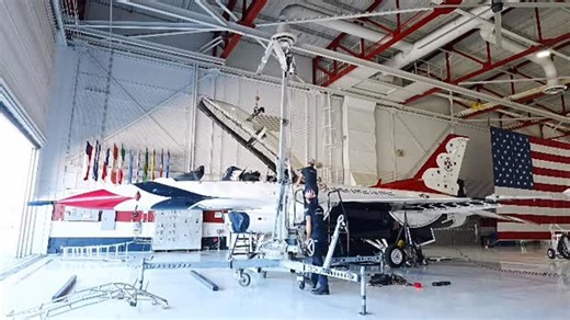 Air Force Thunderbirds on Instagram: "Ever wonder what it takes to prepare a Thunderbird F-16 for flight? Installing the canopy is one of those behind-the-scenes moments that showcases pure teamwork, precision, and craftsmanship. Our dedicated maintainers carefully align, secure, and test every component of the canopy. The clear shell isn’t just a window—it’s protection, visibility, and the final piece that seals a pilot into the jet before the thunder rolls. From the hangar floor to the air sho