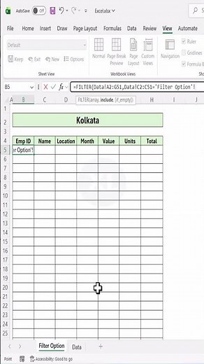 Dynamic Filtering in Excel #excelforbeginners #excelshortcuts #spreadsheetmagic #office