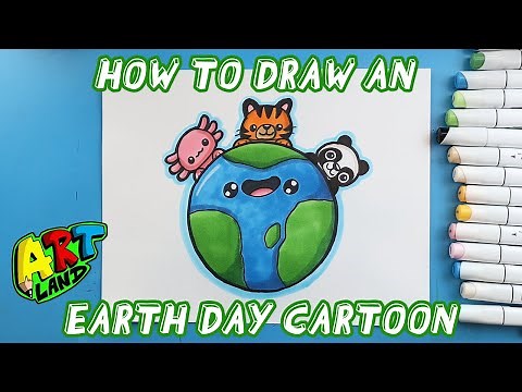 How to Draw an EARTH DAY CARTOON