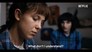 "You're a superhero!" "Not anymore." Still thinking about this Mike and Eleven scene... | Netflix