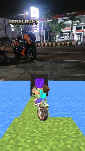 Minecraft Bike Parkour Fails! 🤯 Netting a Nether Portal Adventure (Real-Life Road/Game Mix)