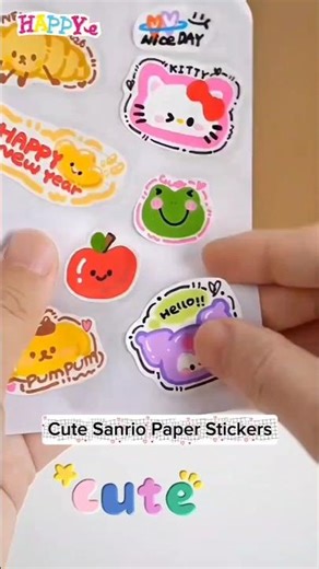 Diy Cute Sanrio Paper Stickers#diycrafts#papercraft #paperstickers#handmade #cute#sanrio#kawaiicraft