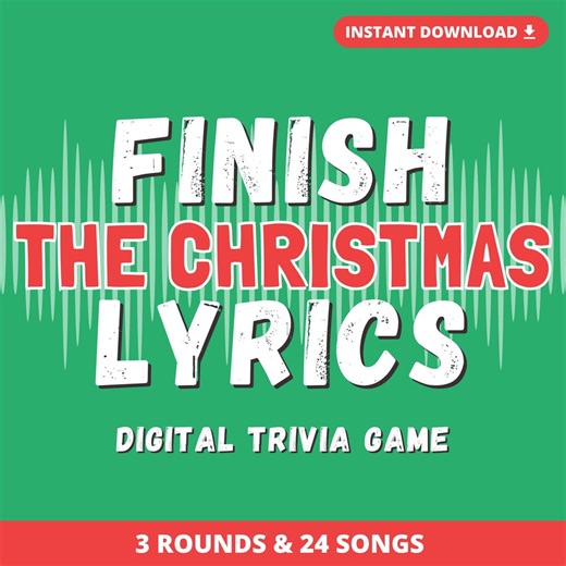 Finish the CHRISTMAS LYRICS Digital Party Game | 3 Rounds & 24 Songs | Holiday Game | Music Quiz | Built Powerpoint - Etsy
