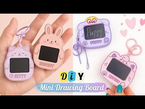 How to make cute mini graffiti board keychain _ DIY mini drawing boards at home