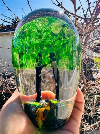 Handmade Glass Sculpturegreen Tree Art Glass - Etsy