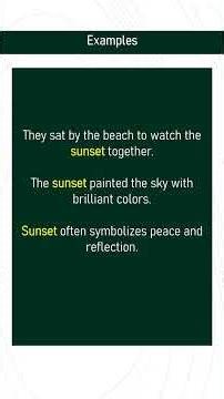 sunset # Expand Your English Vocabulary