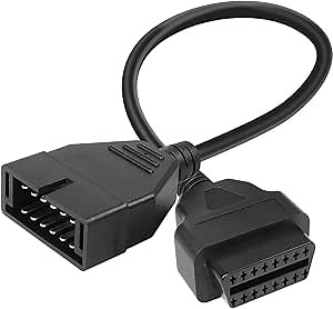 OBD1 12 Pins to OBD2 16 Pins Scanner Diagnostic Tool Adapter, OBD II Car Diagnostic Extension Tool Adapter Cable Connector for GM Popular Vehicles