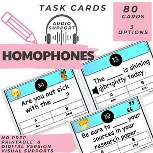 Multiple Meaning Words TASK CARDS 4th-12th Grade ELA Special Education Speech