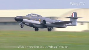 50K views · 519 shares | Here's a clip of a Gloster Meteor flying at the Kemble Classic Jets Airshow with a lovely low take-off. Watch the full Airshow film at WingsTV.co.uk Our online Channel WingsTV.co.uk features more than 80 hours of Airshow Films . Available worldwide starting at less than £1.60/$1.99/1.8 Euros per month Subscribe now at WingsTV.co.uk | Wings TV Channel | Facebook
