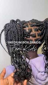 Medium box braids with curly ends #boxbraids #braider #braidsforkids