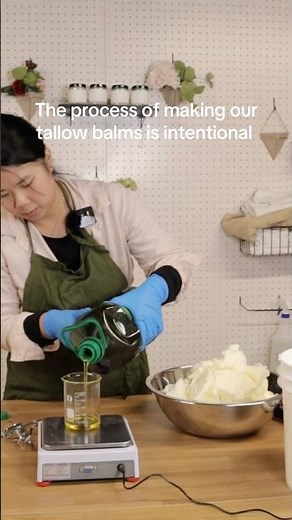 Our tallow balm process #tallow #tallowskincare #naturalskincareproducts #tallowbalm