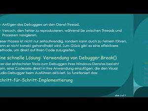 Ein „Einfacherer Weg“ zum Debuggen eines Windows-Dienstes in C#