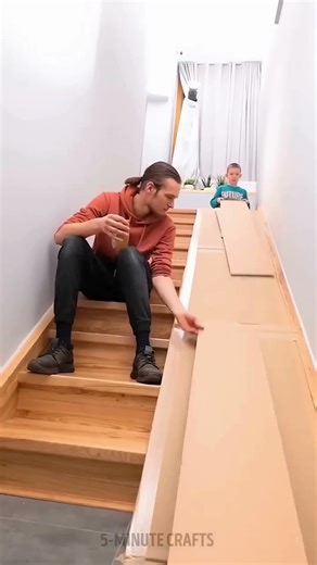 Epic Cardboard Slide Adventure! 🎢😄 #shorts #diy #fun