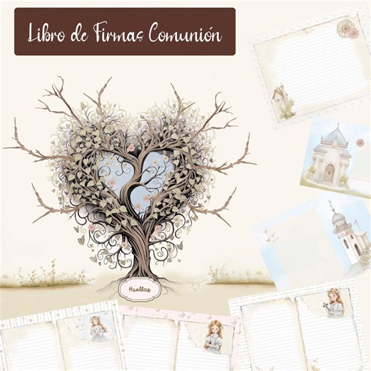First Communion Signature Book, Printable A4 and 8.5 X 11" PDF Signature Book - Etsy