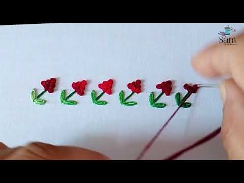 Beautiful Simple Borderline Design For Beginners, Hand Embroidery Tutorial