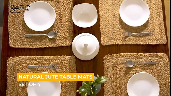 Ramanta Home Jute Braided Natural Burlap Runner 13x36 Inches, Reversible Boho Accent Table Runners for Wedding, Birthday Parties | Farmhouse Rustic Vintage Dinner Table Mat for Indoor & Outdoor Usage