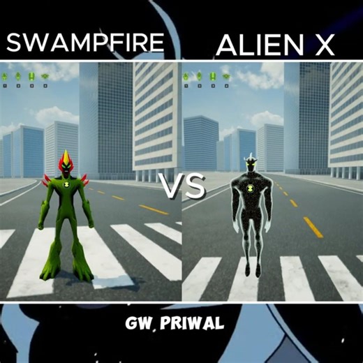 Swampfire vs Alien X Speed Test ⚡ Who Is Faster? | Ben 10 Galvan Game #shorts