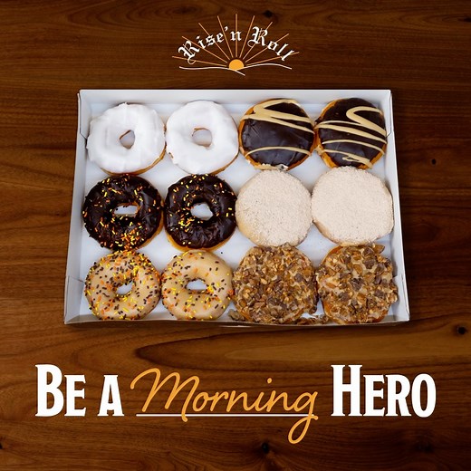 Pick up some donuts this afternoon so you can be a Morning Hero tomorrow! | Rise'n Roll Bakery - Valparaiso | Facebook