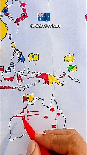 Draw Flag Map of Australia 🇦🇺 #australia