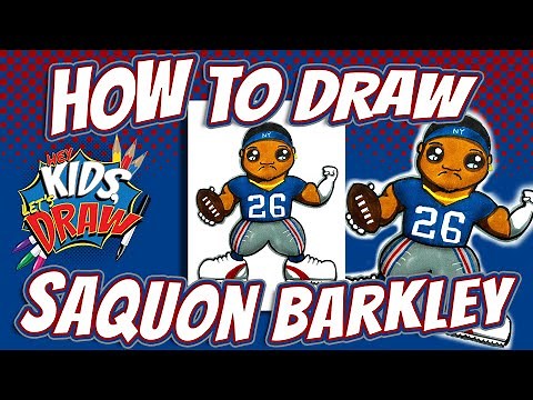 How to Draw Saquon Barkley for Kids - NFL Football New York Giants