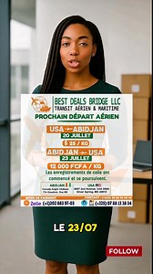 📦✈️ ENVOI DE COLIS USA – ABIDJAN 🇨🇮🇺🇸 Avec Best Deals Bridge, vos colis arrivent à l’heure, en toute sécurité ! 🗓️ Départs : ✅ USA → Abidjan : 20 juillet ✅ Abidjan → USA : 23 juillet 💸 12 000 FCFA/kg – Livraison US dès 15 $ 📍 Dépôt : Angré Château, rue M2 📍 Arrivée : Silver Spring, Maryland 📞 Contact : 1 202 883 97 03 | 225 07 88 13 38 34 #BestDealsBridge – Fiable. Rapide. Pro. | Le Media 100filtre