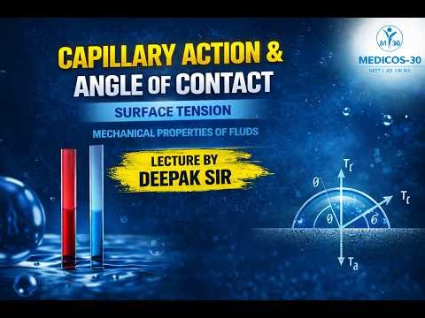 Lectrure 3 | Capillary Action & Angle of Contact | Surface Tension | Mechanical Properties of Fluids