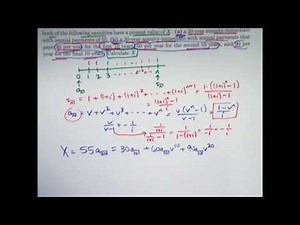 Actuarial Exam 2/FM Prep: Find Present Values of Two Annuities-Immediate