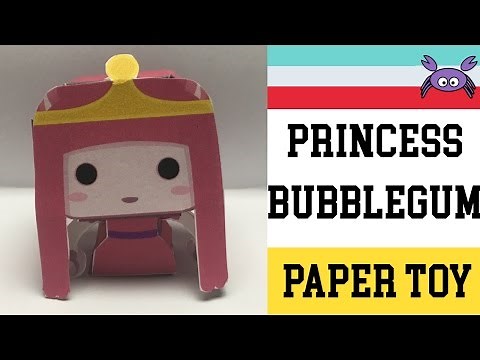 How to Make a Princess Bubblegum " Adventure Time " Paper Toy ( Papercraft ) by Becks Junkie
