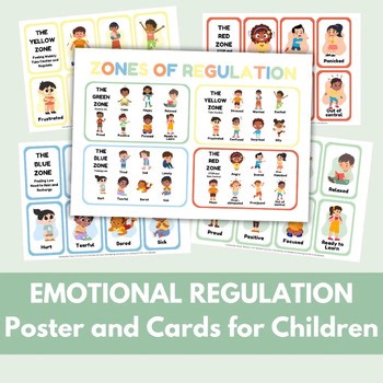 Emotional Regulation Poster and Cards for Children - Zones of Regulation