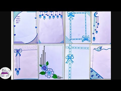 8 Easy Border design for project | Easy border design | Designs for front page | paper design