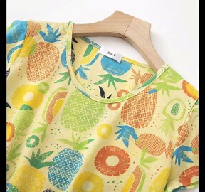 Clearance! Hontri Women's Cotton Nightgown Sleepwear Short Sleeves Shirt Casual Print Sleepdress Nightgowns for Women Green L