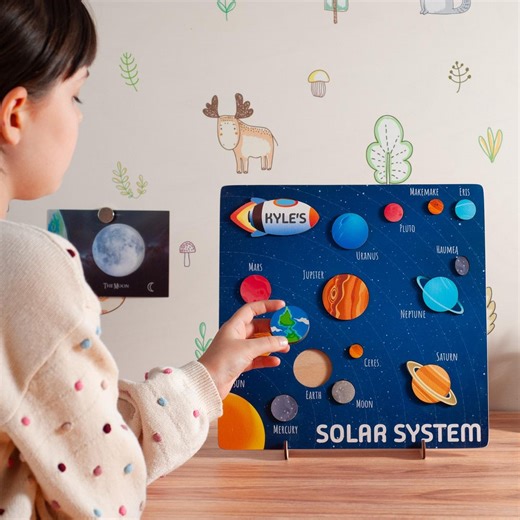 Solar System Puzzle for Kids: Educational Space Toy With Planets & Dwarf Planets - Etsy