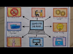Computer project drawing/Computer lab rules project drawing/How to make computer lab rules project