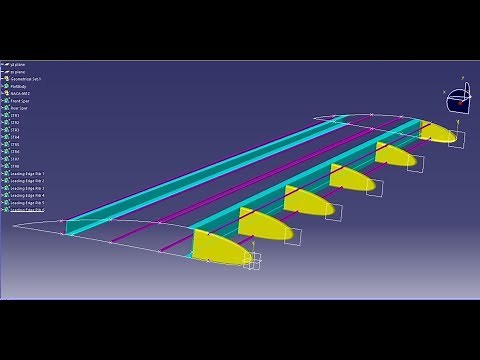 #CATIAV5 | PART 3 NACA4412 Aerofoil CATIA V5 | Stringers & Ribs | Design Aircraft Wing | CAD\\CAM\\AE