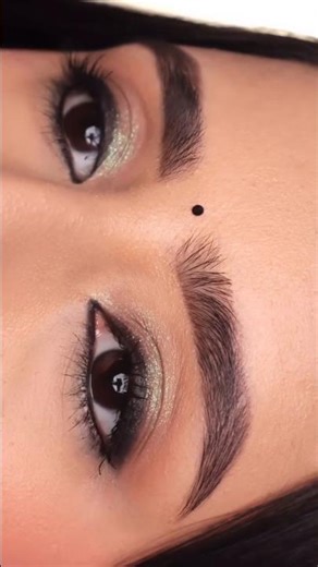 Beginner Easy Brown Smoky Glittery Eyeshadow 🤎✨️ #eyemakeup #beginnermakeup #makeup #makeuptutorial
